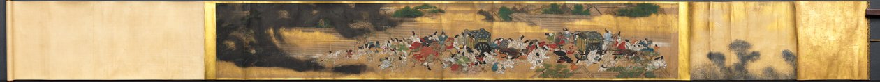 Ihmiset pakenevat tulipalosta tekijältä Japan, Edo period