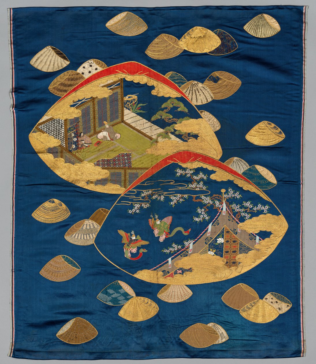 Lahjakansi (Fukusa), jossa on Tale of Genji Shell-Matching Game tekijältä Japan, Meiji period