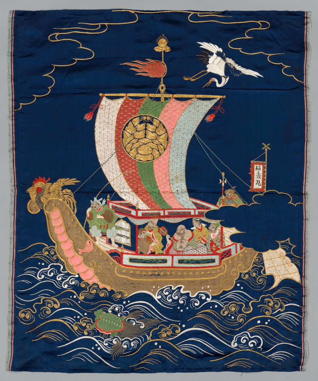 Brodeerattu Fukusa tekijältä Japan, late 19th early 20th century