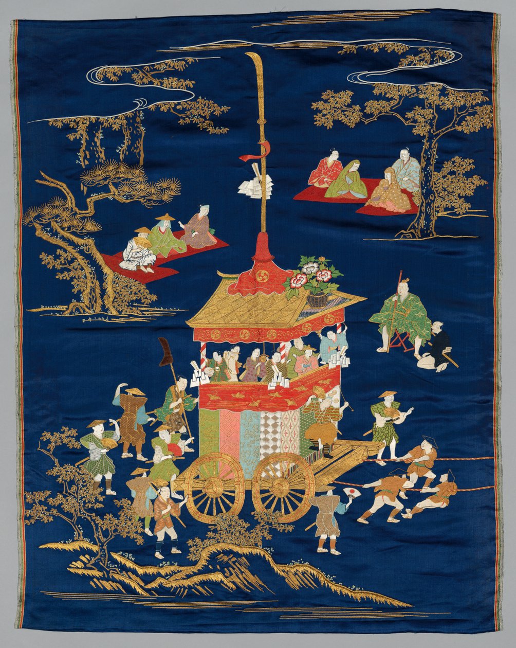 Brodeerattu Fukusa tekijältä Japan, late 19th early 20th century