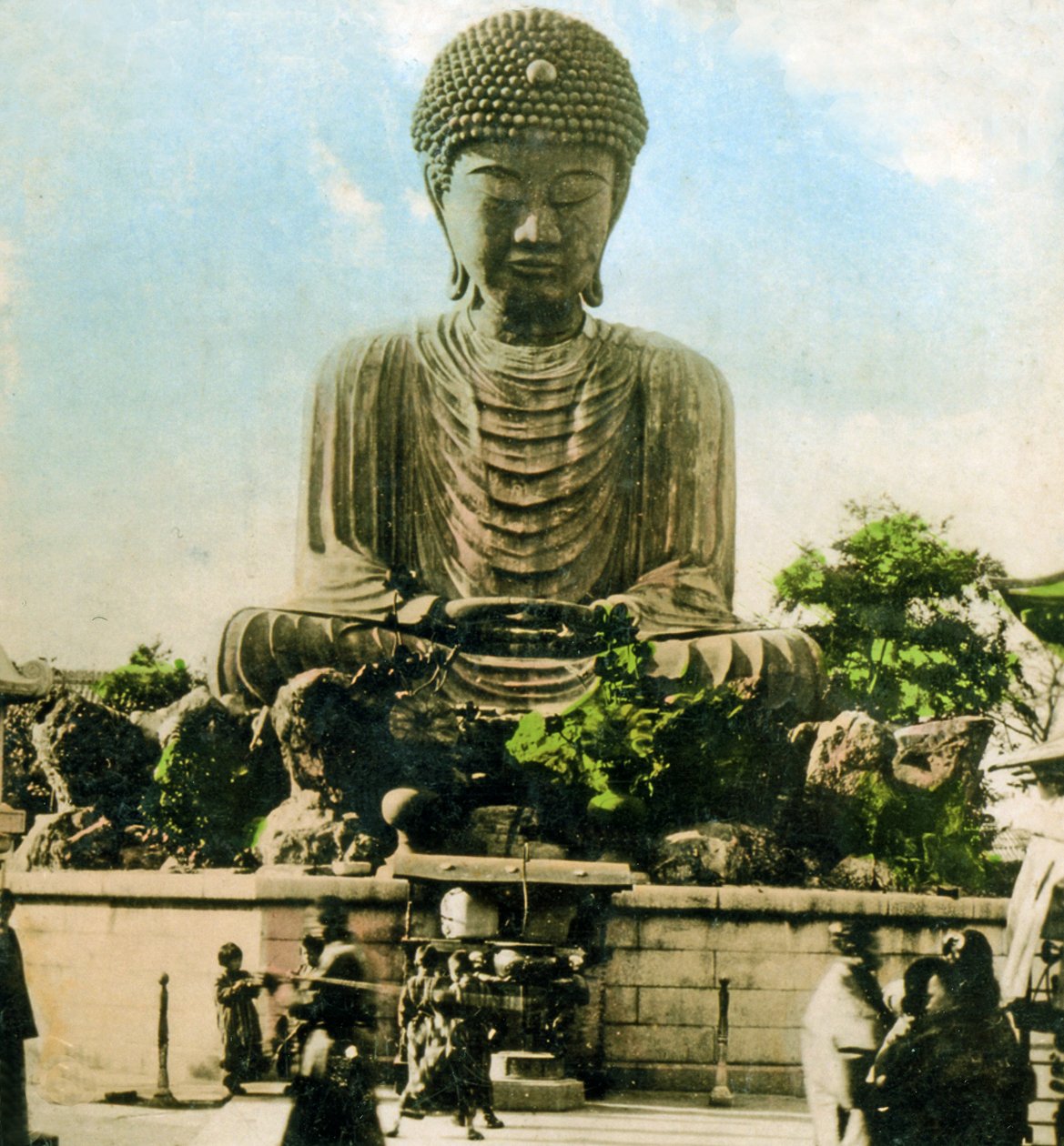 Buddha, Kobe, n. 1900 (albumikuva) tekijältä Japanese Photographer