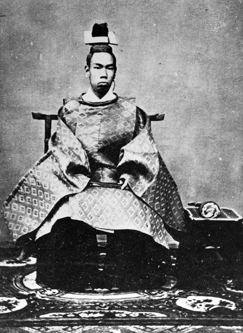 Keisari Meiji nousi valtaistuimelle, noin 1867 tekijältä Japanese Photographer