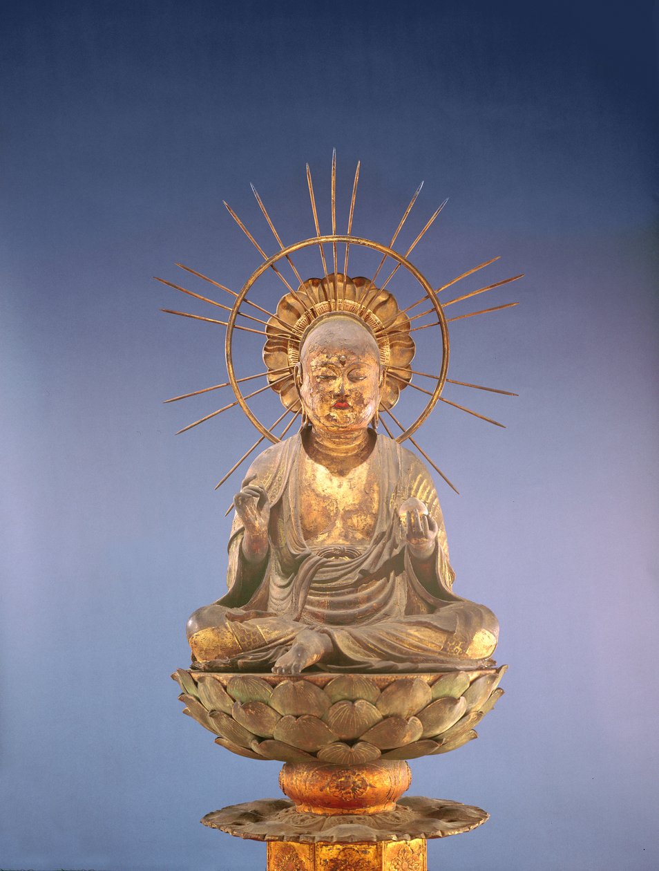 Jizo Bosatsu (Ksitigarbha), Kamakura-kausi (1185-1333), 1200-luvun toinen puoli (puu, lakka ja lehtikulta) (katso myös 394838) tekijältä Japanese School