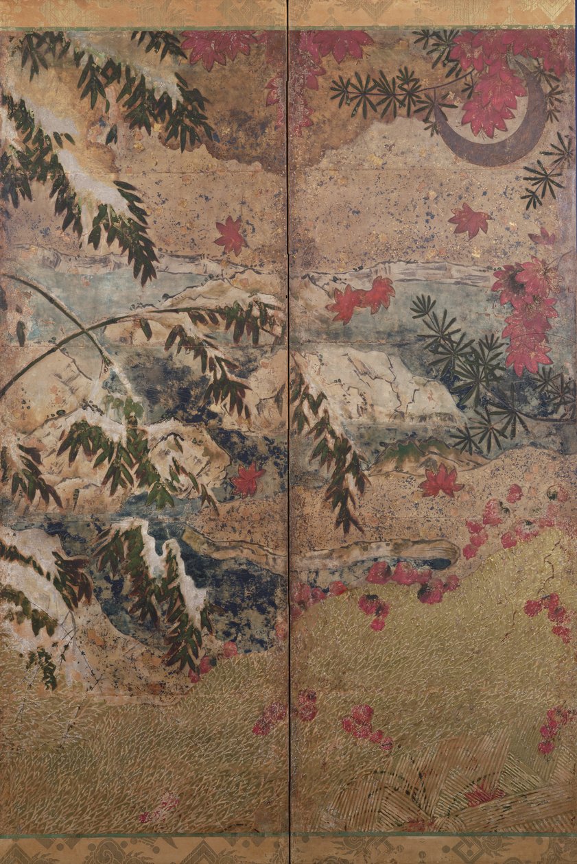 Syksyn ja talven kasvit, n. 1550, tekijältä Japanese School