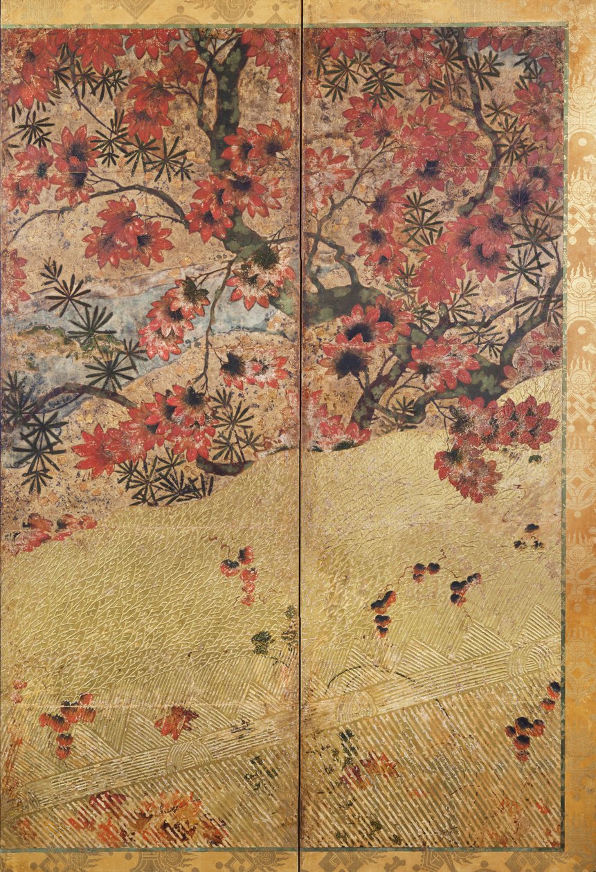 Syksyn kasvit, n. 1550, tekijältä Japanese School