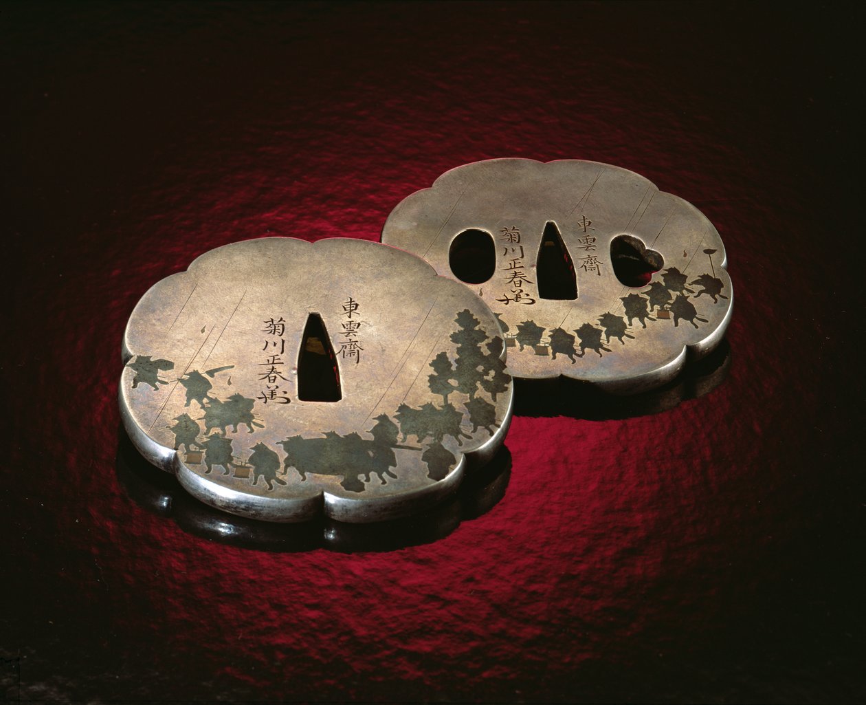 Tsuban miekkavartija, Edo-kausi (1603-1867) (hopea) tekijältä Japanese School