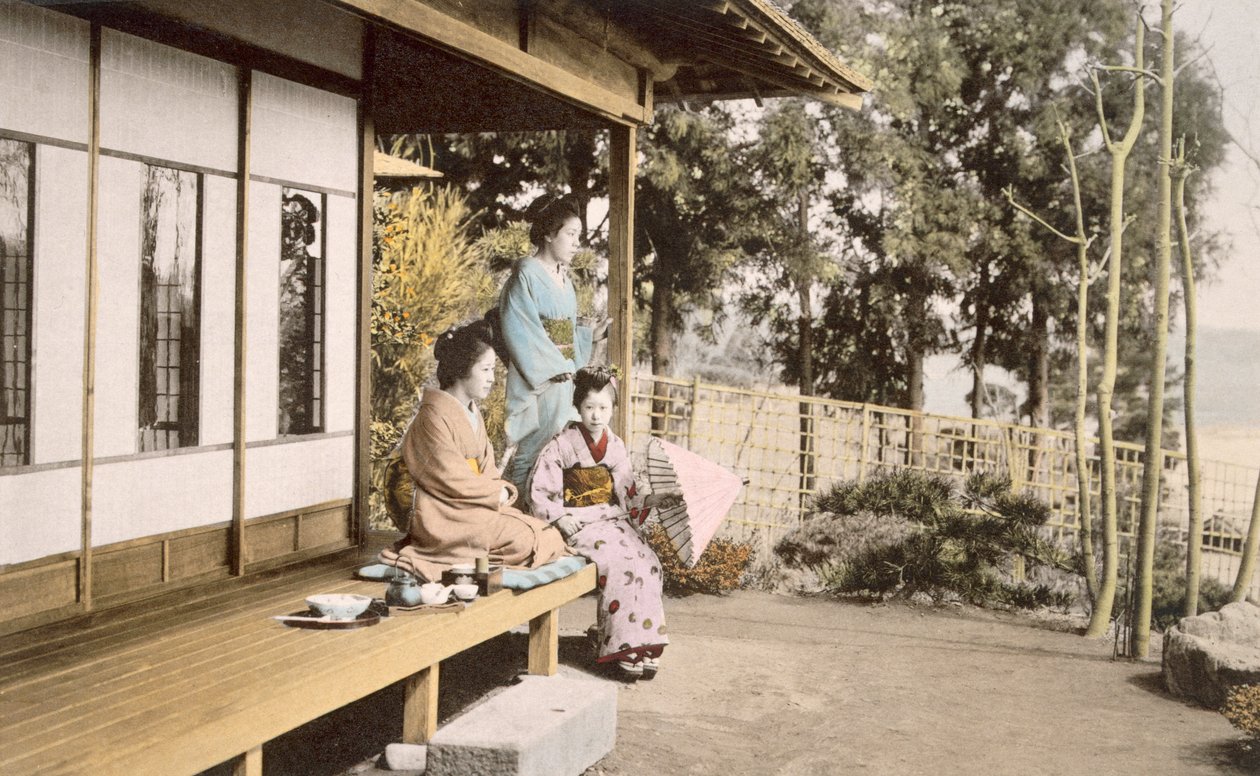 Ladies at Home (käsin väritetty kuva) tekijältä Japanese Photographer