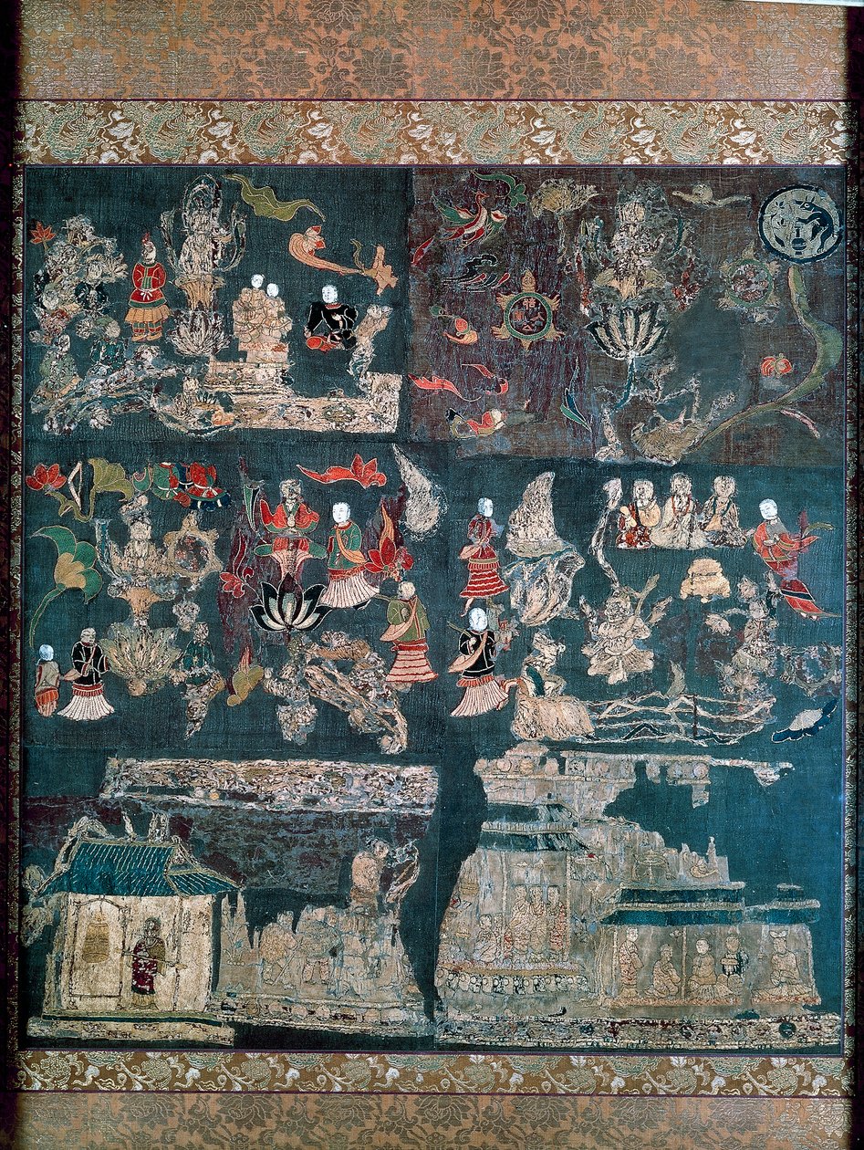 Buddhalainen paratiisi, tarina Chan Mysticistä, Chuguji-temppeli, Nara, Asuka-kausi (552-646), japanilainen sivilisaatio tekijältä Japanese School