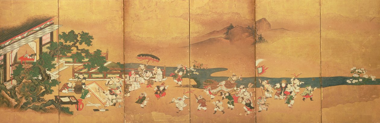 Kiinalaiset lapset leikkimässä, Edo-kausi tekijältä Japanese School