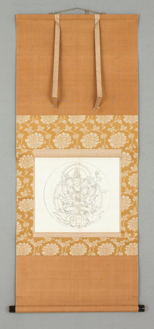 Piirustus: Vajrasattva (kaikkien
Buddhat) ja neljä bodhisattvaa,
1300-luvun alkupuolella 1300-luvulla (riippukäärö: tussi paperille). tekijältä Japanese School