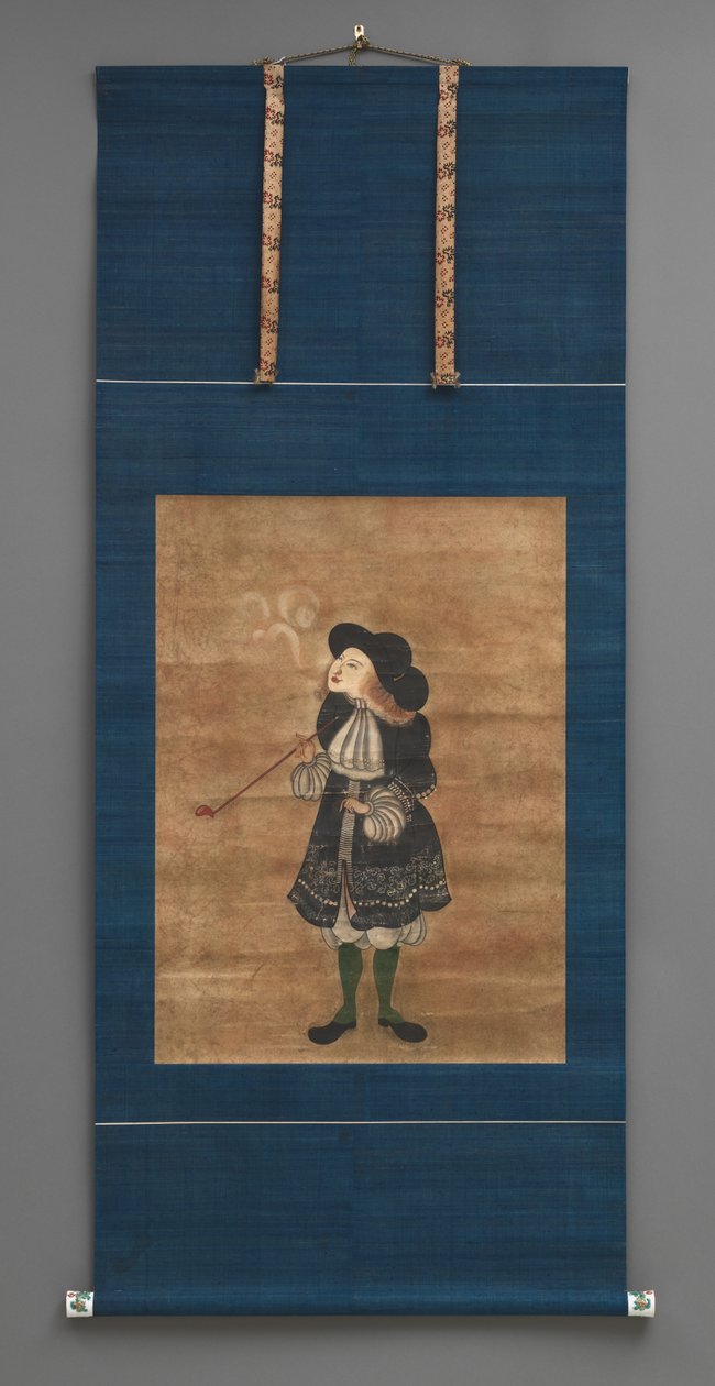 Hollantilainen kauppias, 1700-luvun alku (akvarelli keraamisilla nupeilla) tekijältä Japanese School
