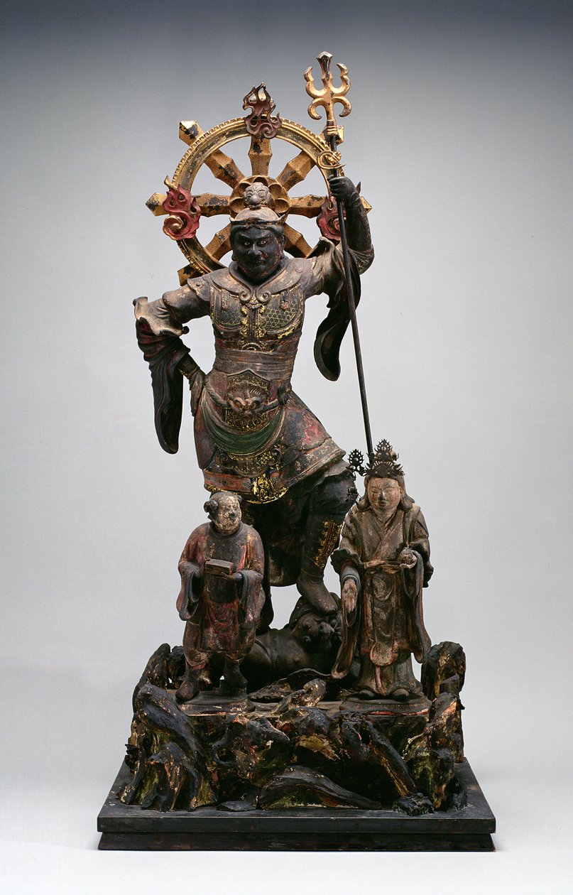 Suojelijajumalan hahmo, Kamakura-aika, 1100-1300-luku (puuta) tekijältä Japanese School