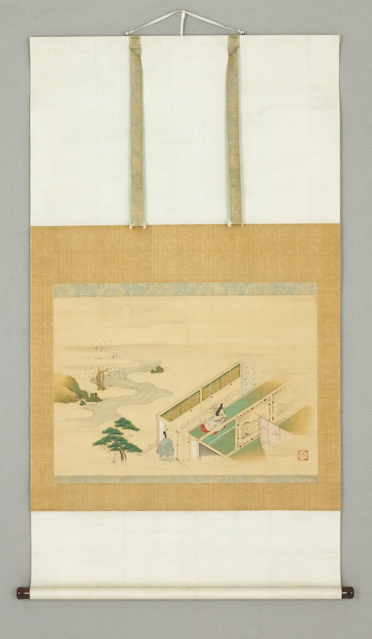 Talo maisemassa, 1700-luvun alku (muste ja väri paperille) tekijältä Japanese School