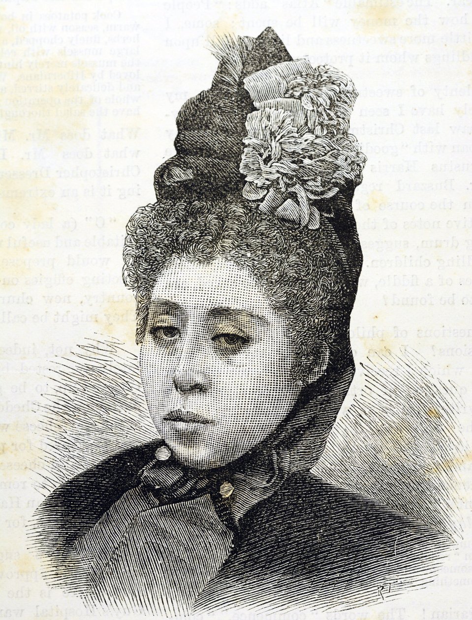 Meijin aikakausi. Japanin prinsessa Komatsu. Kuva vuodelta 1887 (kaiverrus) tekijältä Japanese School