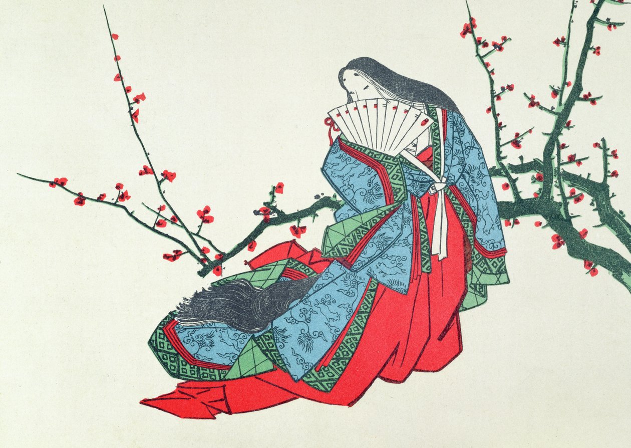 Ono no Komachi, kuvitus LArt-lehdessä, 1875 tekijältä Japanese School