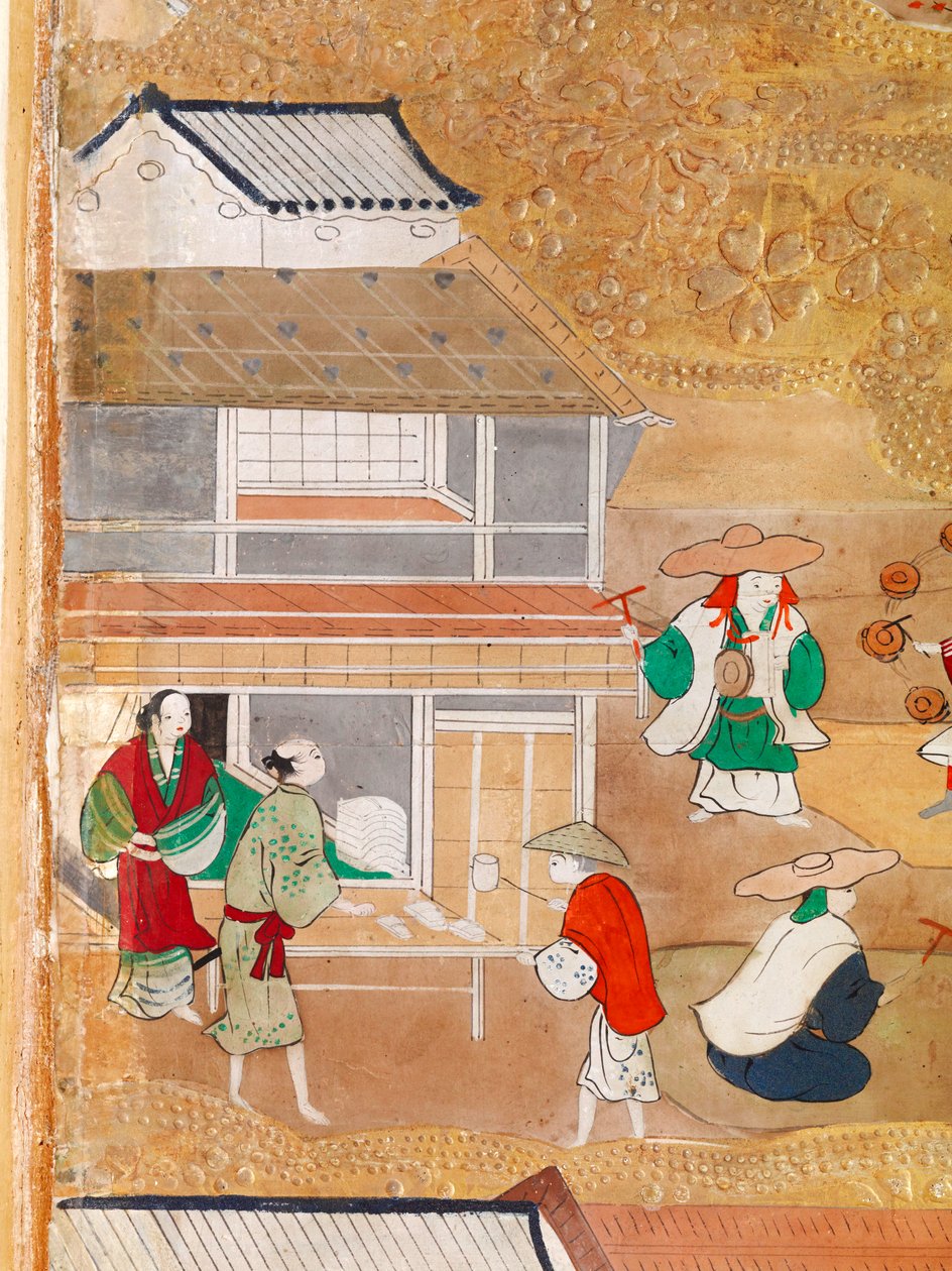 Osakazu Byobu - Japanilainen kahdeksanruutuinen taittuvanäyttö (maalaus) tekijältä Japanese School