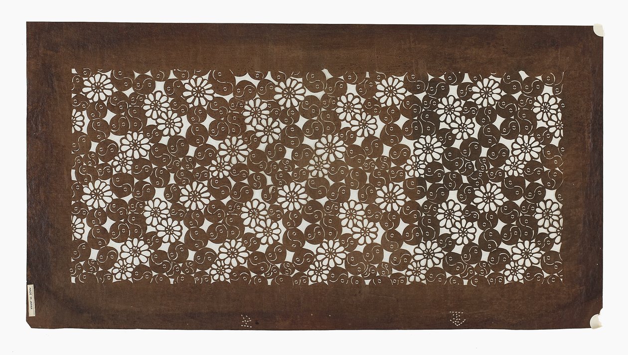 Paperistensiili (katagami), 1800-luvun loppu (kakilla käsitelty Mulberry-kuoripaperi mehu) tekijältä Japanese School