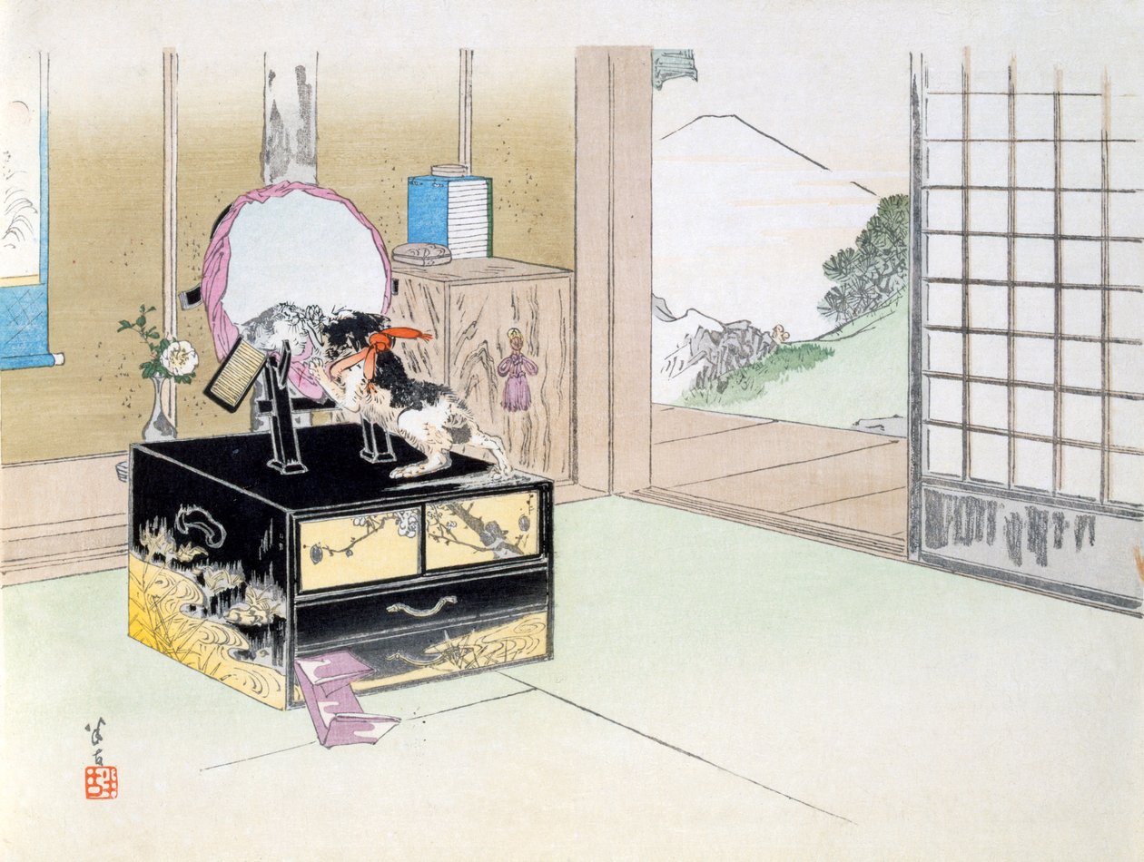 Juhlaaika (värillinen puupainatus) tekijältä Japanese School