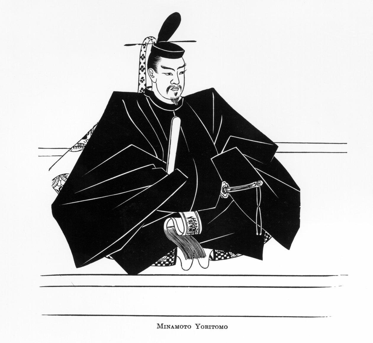 Minamoto Yoritomon muotokuva elokuvasta The History of Japanese People tekijältä Japanese School