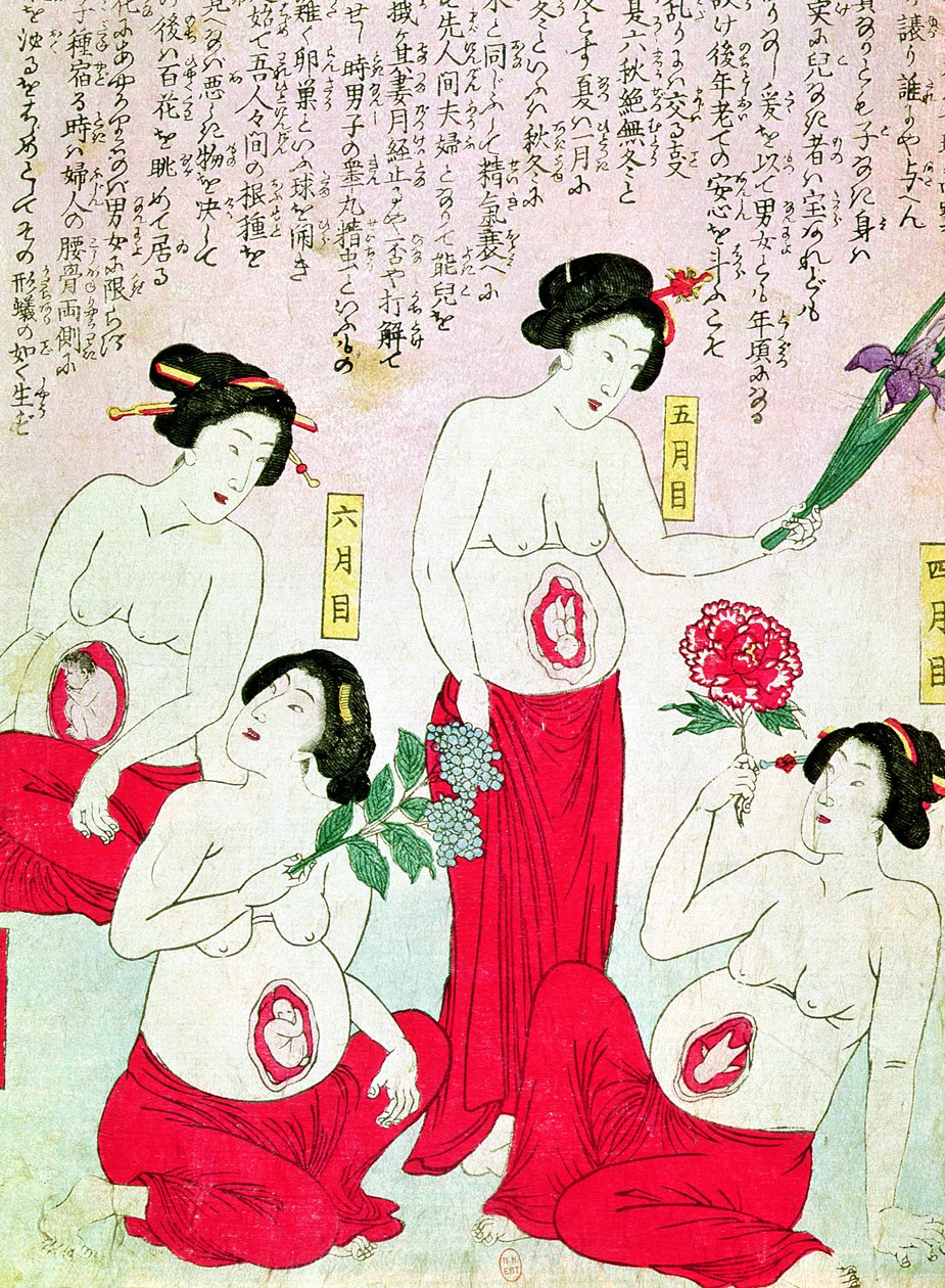 Raskaana olevat naiset, 1881 tekijältä Japanese School