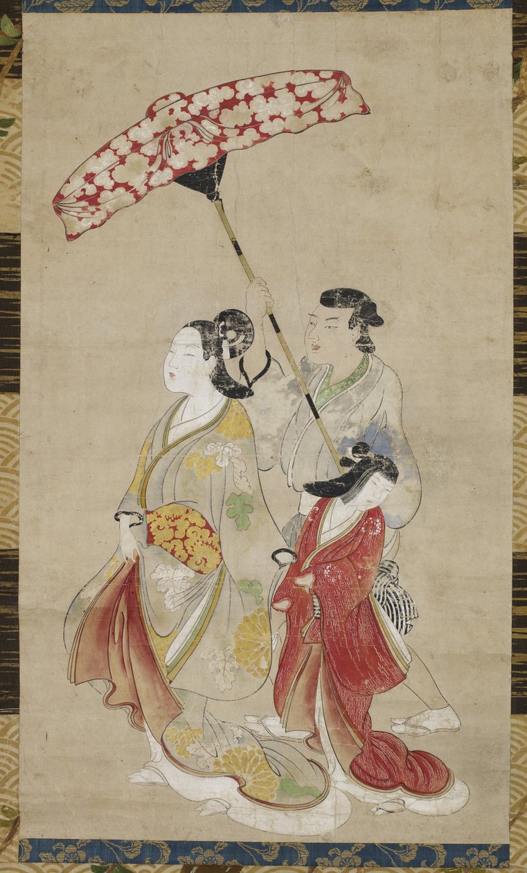 Prostituoitu avustajien kanssa paraatissa, n. 1695 tekijältä Japanese School