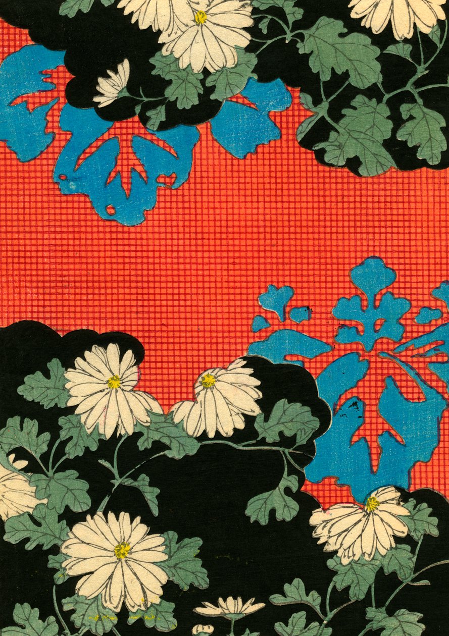 Punainen ja musta design päivänkakkarailla tekijältä Japanese School
