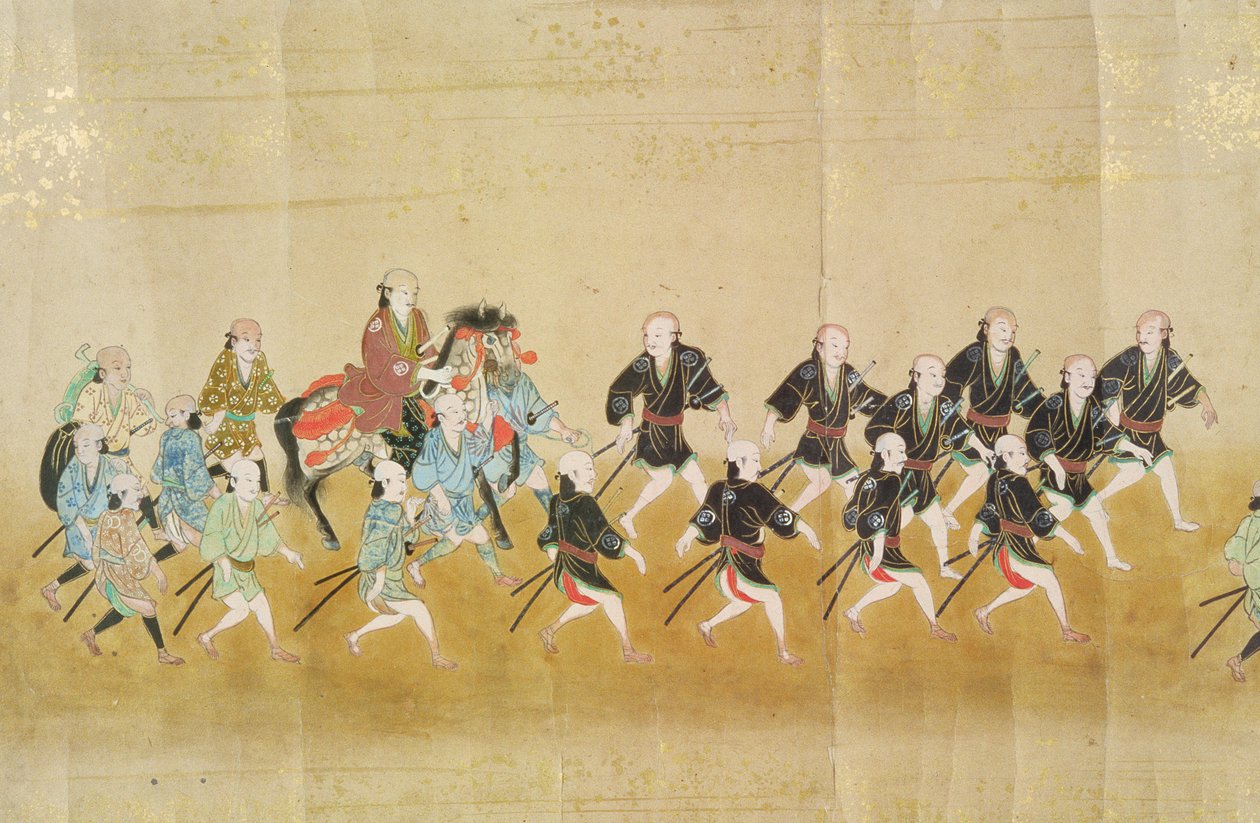 Kuudes Korean suurlähetystö Japanissa Tokugawa Ietsunas -perinnön aikaan vuonna 1651, mahdollisesti Kano Masunobu (1625-94) 1655-57 (käärömaalaus) tekijältä Japanese School