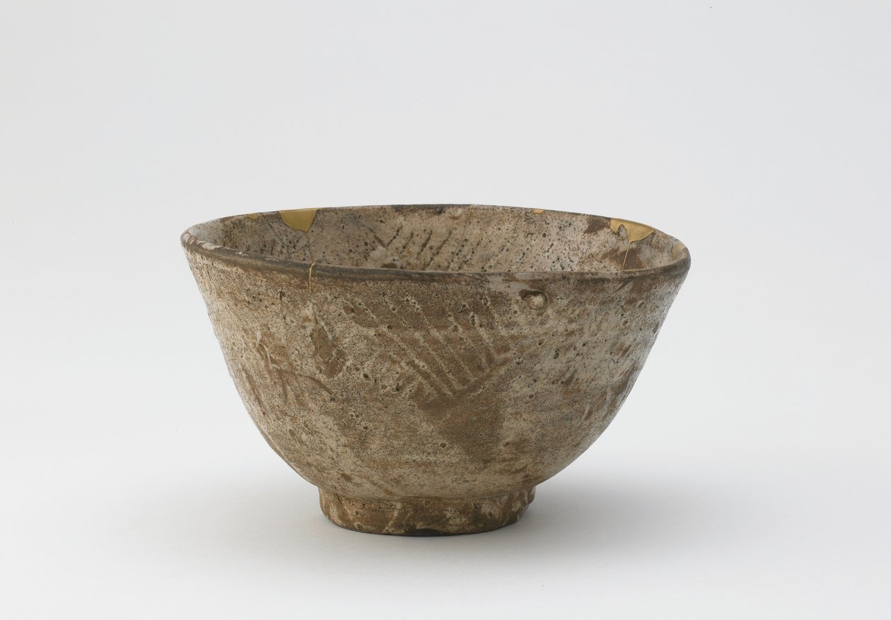 Teekulho hori-mishima-tyyliin, Edo-kausi, 1600-1700-luvun loppu (kivitavara maaspaattisella lasiteella) tekijältä Japanese School