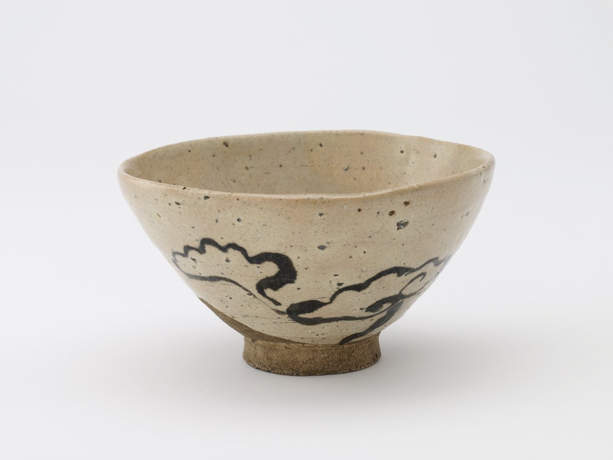 Teekulho, jossa kuviointi kuolemattomuuden sienestä, Edo-kausi, 1700-1800-luku (kivitavara, jossa rautapigmentti kirkkaan lasitteen alla) tekijältä Japanese School