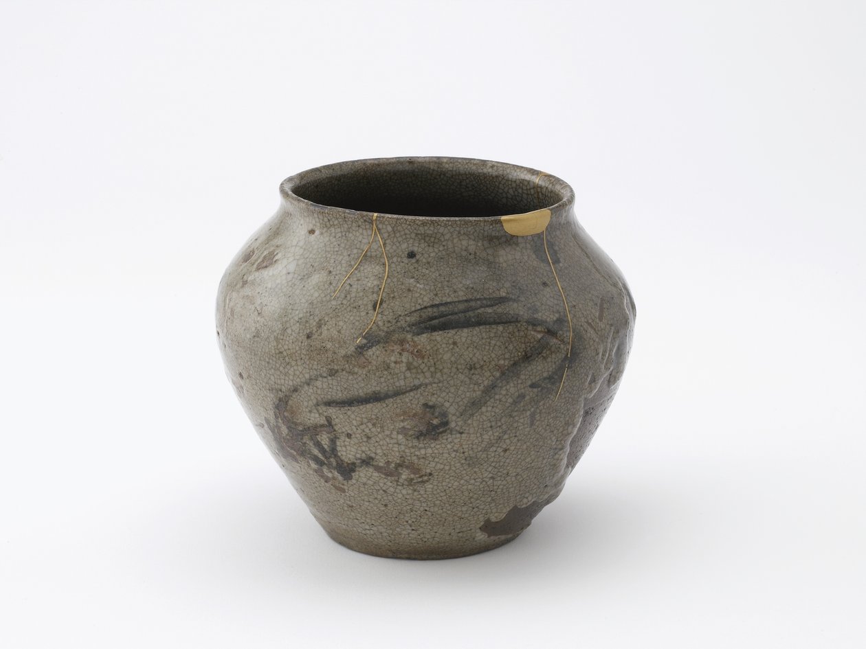 Teeseremonian vesipurkki, Sagan prefektuuri, Edo-kausi, 1600-1700-luku (keraaminen) tekijältä Japanese School