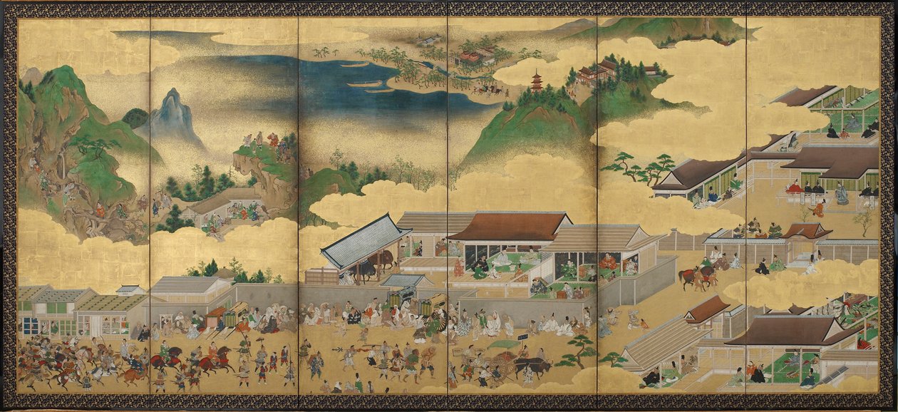 The Tale of Shuten Doji, Edo-kausi, n. 1625-1650 (muste, läpinäkymätön akvarelli ja kulta paperille) tekijältä Japanese School