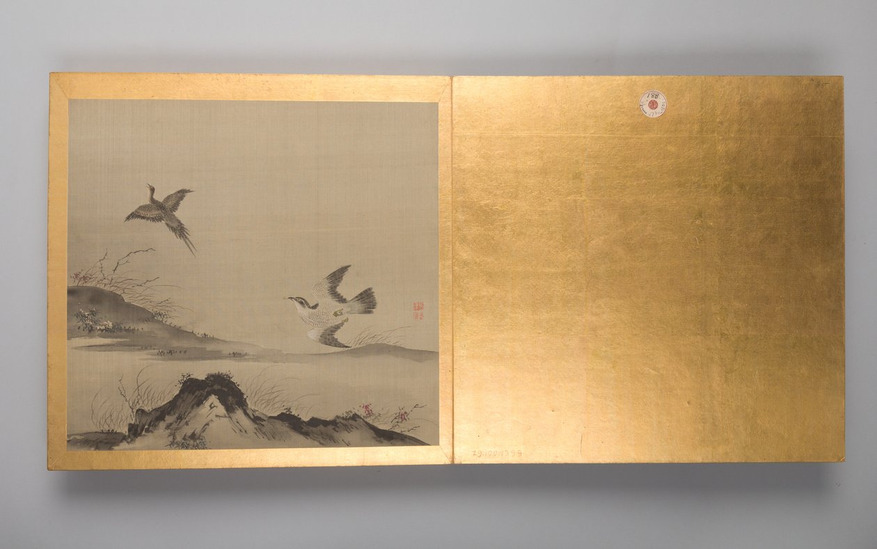 Kolmekymmentä maalausta linnuista, kukista ja maisemista, 1700-luvun loppupuoli (albumi; silkki) tekijältä Japanese School