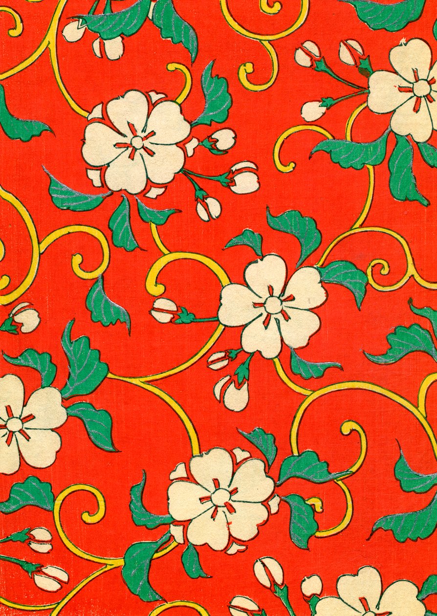 Woodblock-printti omenakukista tekijältä Japanese School