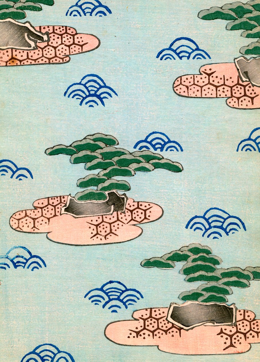Puulohkotulostus puista saarilla tekijältä Japanese School
