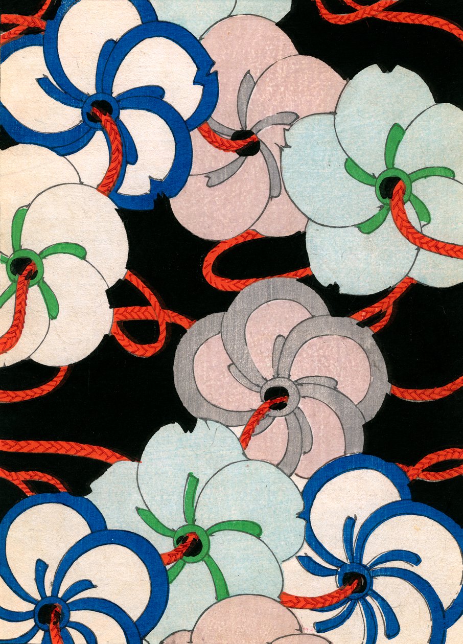 värillinen puupalikkaprintti Camellia Ornamentsista tekijältä Japanese School