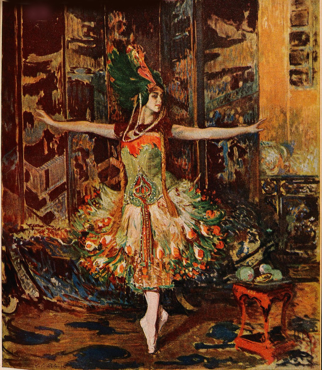 Tamara Karsavina. Jugend-lehden kansi, 1914 tekijältä Jaques Èmile Blanche