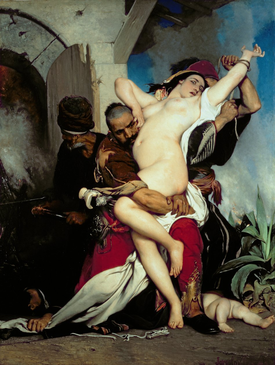 Hertsegovinalaisen naisen sieppaus, 1861 tekijältä Jaroslav Cermak