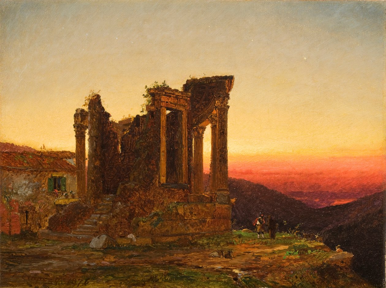 Sibylin temppeli, Tivoli (Varhainen aamu Paestumissa), 1876 tekijältä Jasper Francis Cropsey