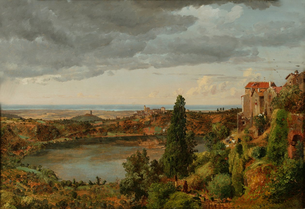 Nemijärvi, 1848 (öljy paperille) tekijältä Jasper Francis Cropsey