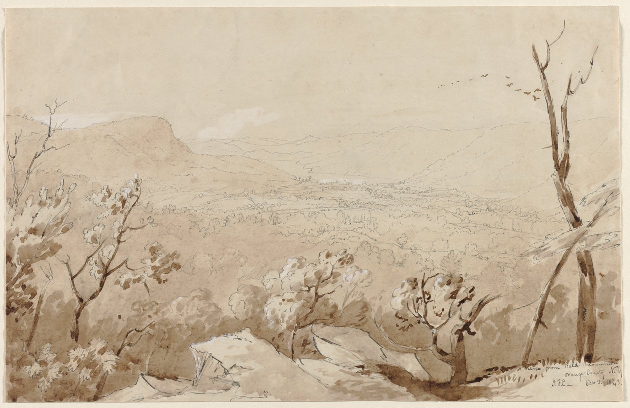Näkymä Bald Mountainilta, Orange County, N. Y., 1843. tekijältä Jasper Francis Cropsey