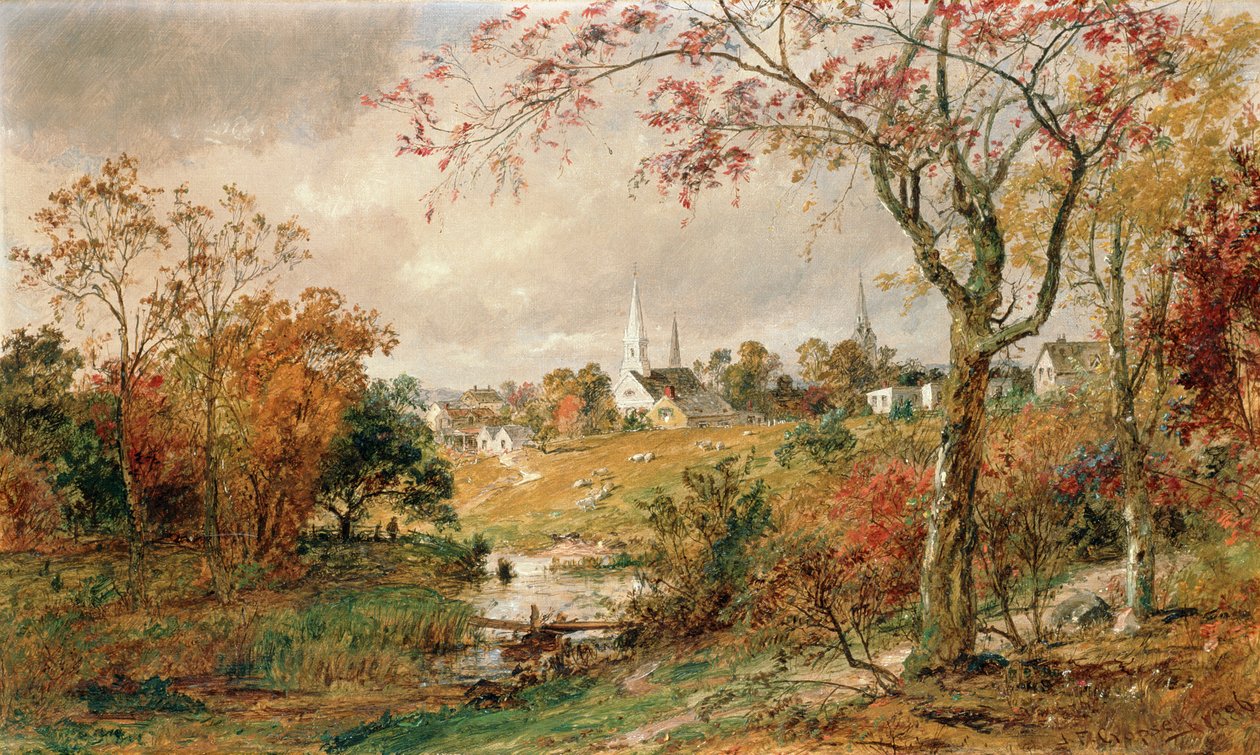 Syksyinen maisema, Saugerties, 1886 tekijältä Jasper Francis Cropsey