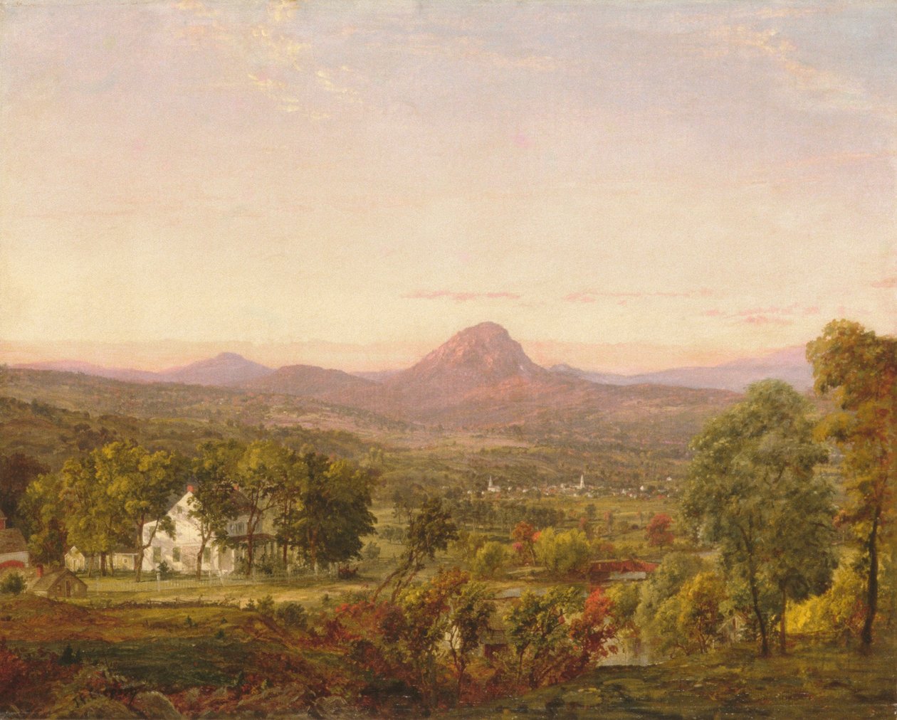 Syysmaisema, Sugar Loaf Mountain, Orange County, New York tekijältä Jasper Francis Cropsey