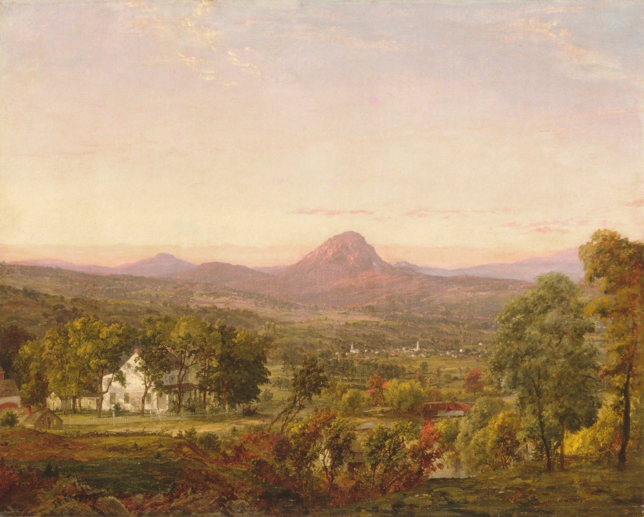 Syksyinen maisema, Sugar Loaf Mountain, Orange County, New York, n. 1870-75. tekijältä Jasper Francis Cropsey
