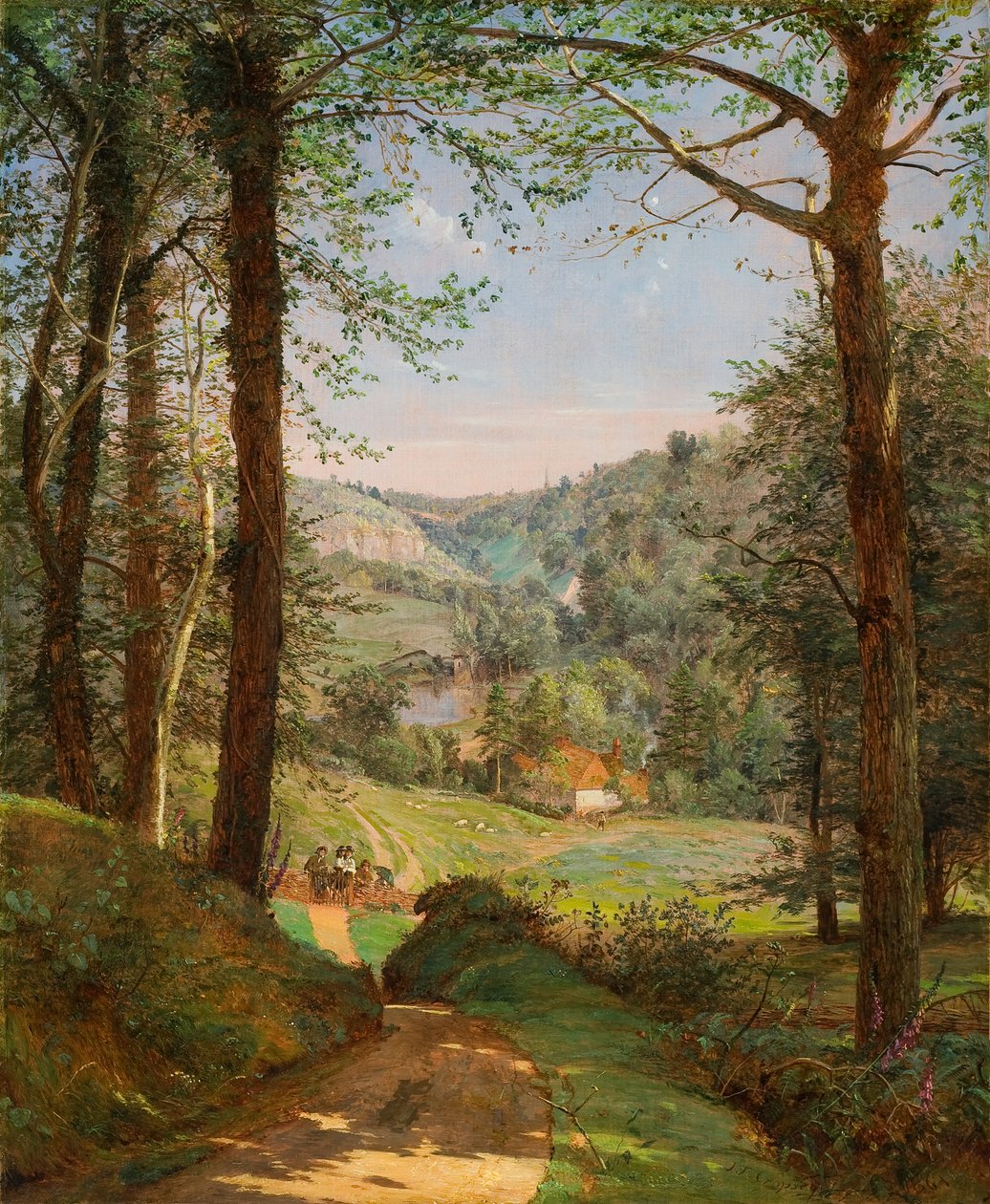 Luccombe Chine, Isle of Wight 1861 (Öljy kankaalle) tekijältä Jasper Francis Cropsey