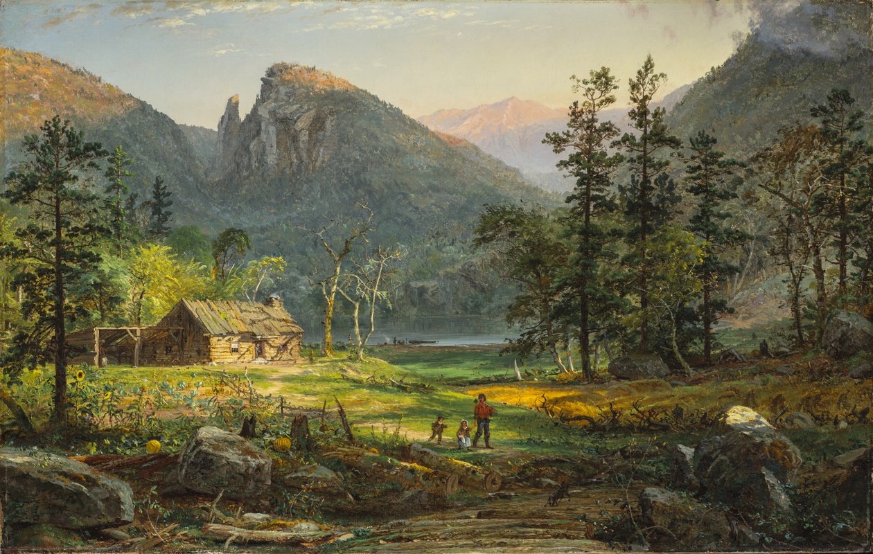 Pioneerin koti, Eagle Cliff, White Mountains tekijältä Jasper Francis Cropsey