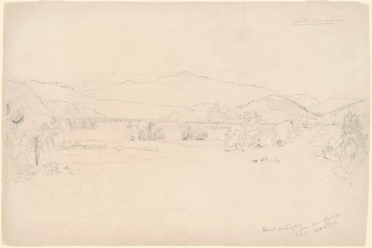 Tutkimus "View of Mt. Washington" tekijältä Jasper Francis Cropsey