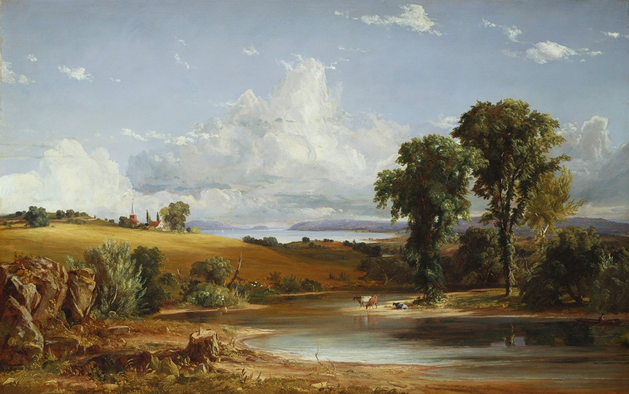 Kesäiltapäivä Hudsonissa, 1852 tekijältä Jasper Francis Cropsey