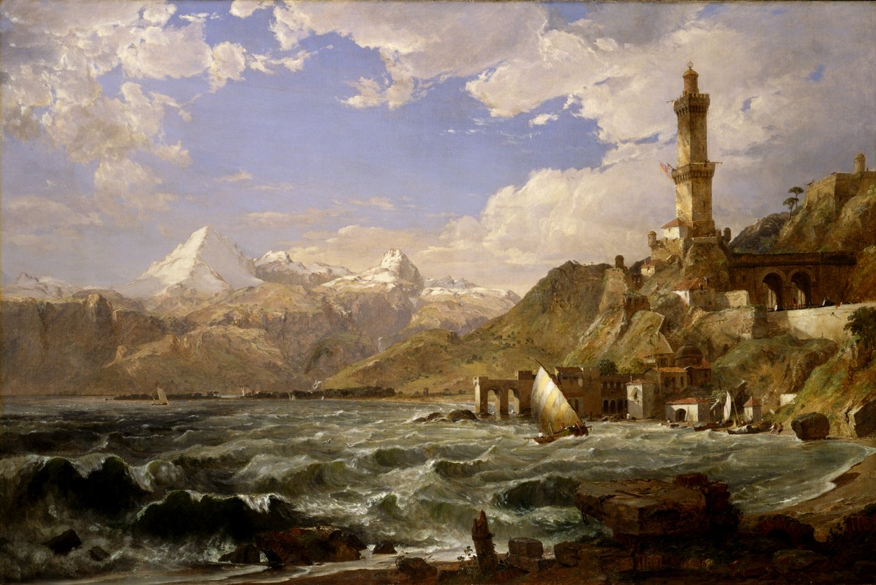 Genovan rannikko, 1854. tekijältä Jasper Francis Cropsey