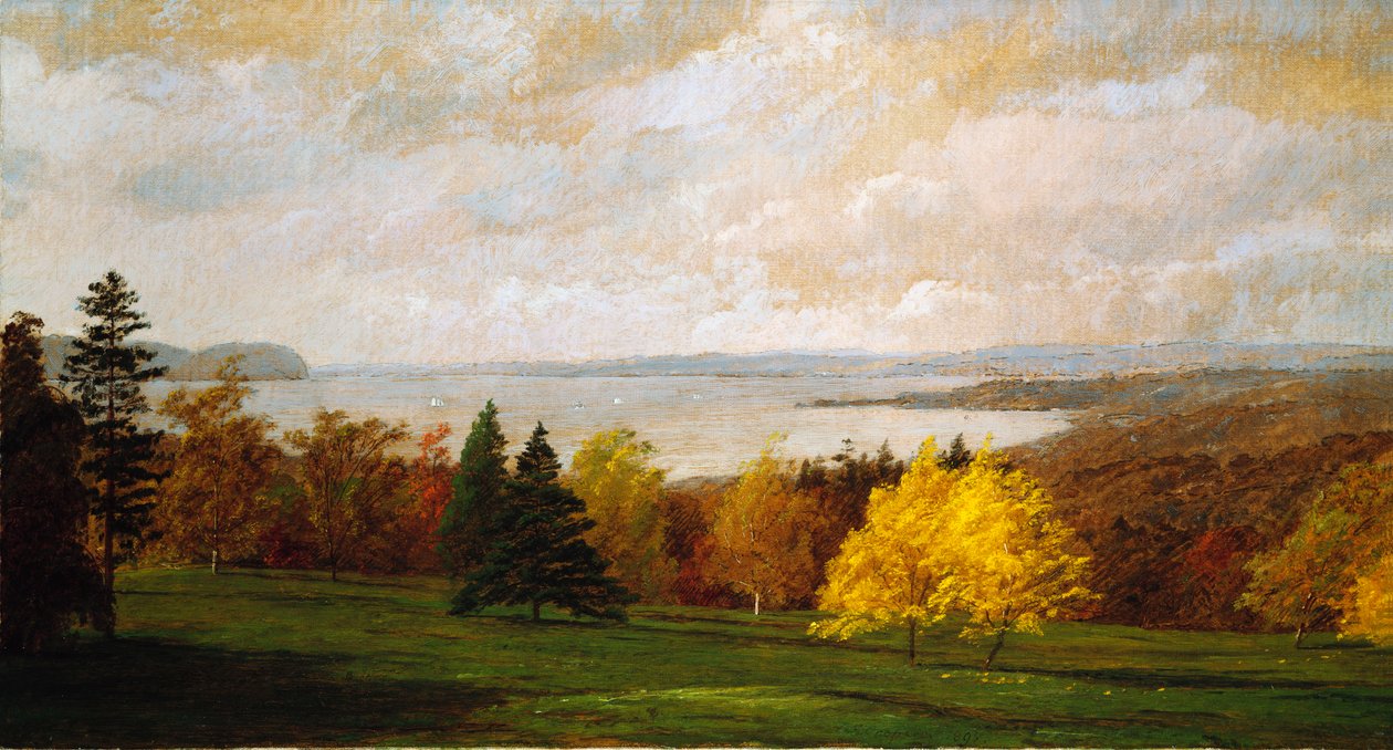 Näkymä Hudsonista lähellä Hastingsia, 1895 tekijältä Jasper Francis Cropsey