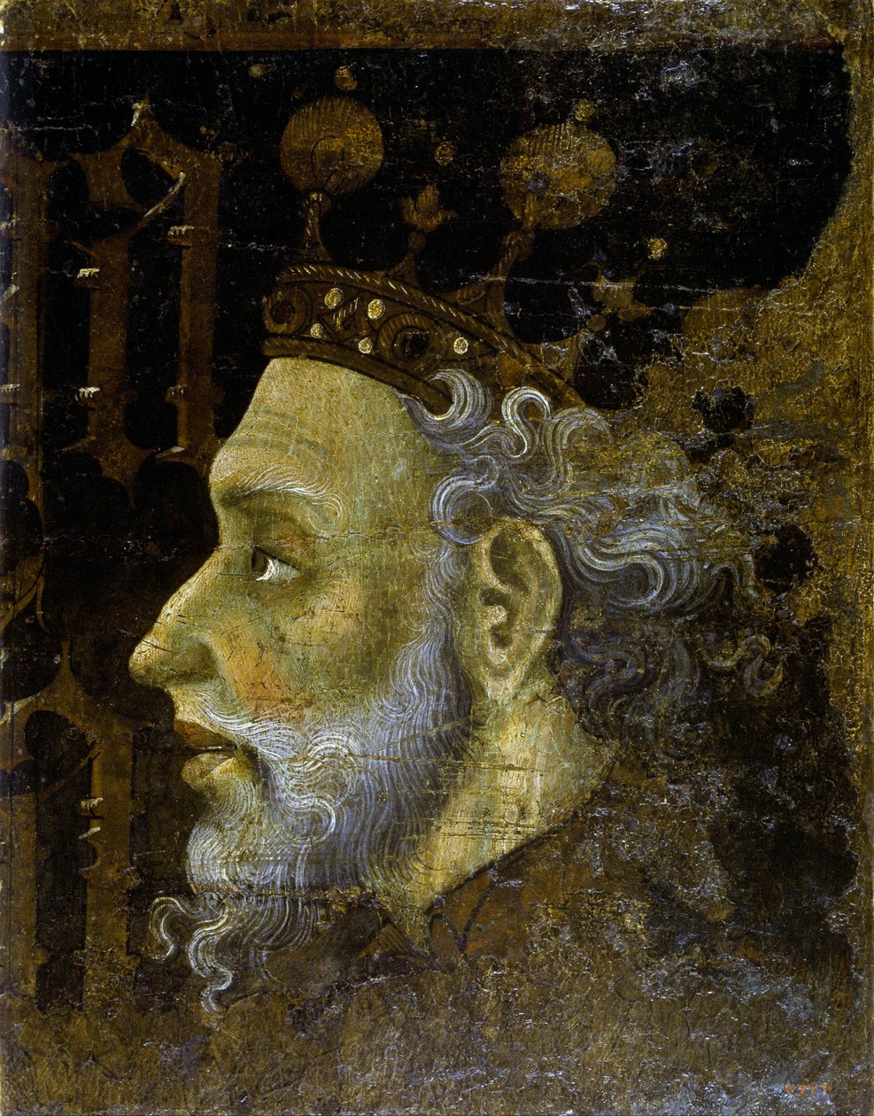 Alfonso V of Aragon dit le Magnanime - Alfonso V (1396-1458), Aragonian kuningas - Jaume (Jaime) Mateun (1382-1452) maalaus - 1427 - Tempera paneelissa - 56,3x45,3 - Katalonian kansallinen taidemuseo , Barcelona tekijältä Jaume Mateu